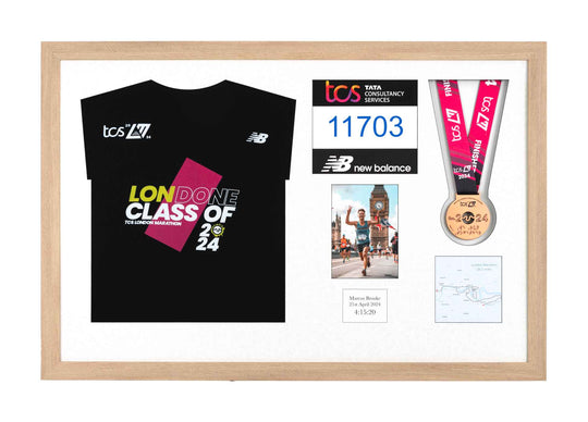 London Marathon 2024 - Medal / Photo / BIB / Shirt Frame
