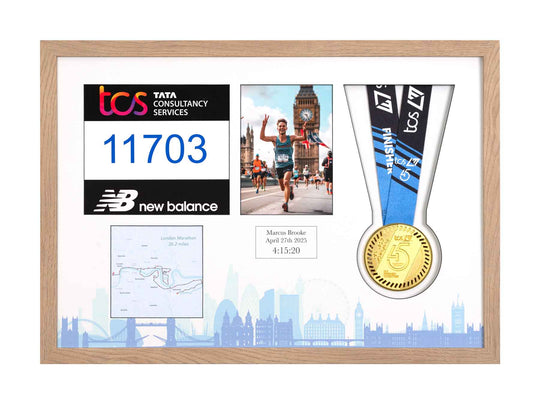 London Marathon 2025 - Medal / Photo / BIB Frame