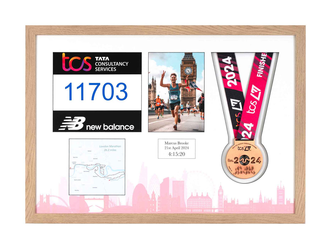 London Marathon 2023 - Medal / Photo / BIB Frame