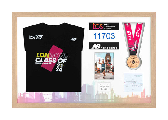 London Marathon 2024 - Medal / Photo / BIB / Shirt Frame