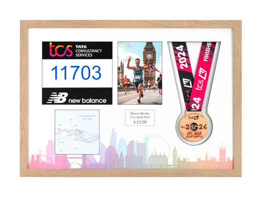 London Marathon 2025 - Medal / Photo / BIB Frame