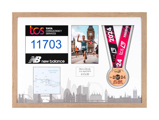 London Marathon 2025 - Medal / Photo / BIB Frame