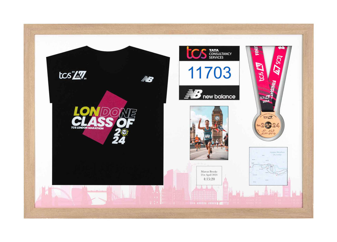 London Marathon 2024 - Medal / Photo / BIB / Shirt Frame