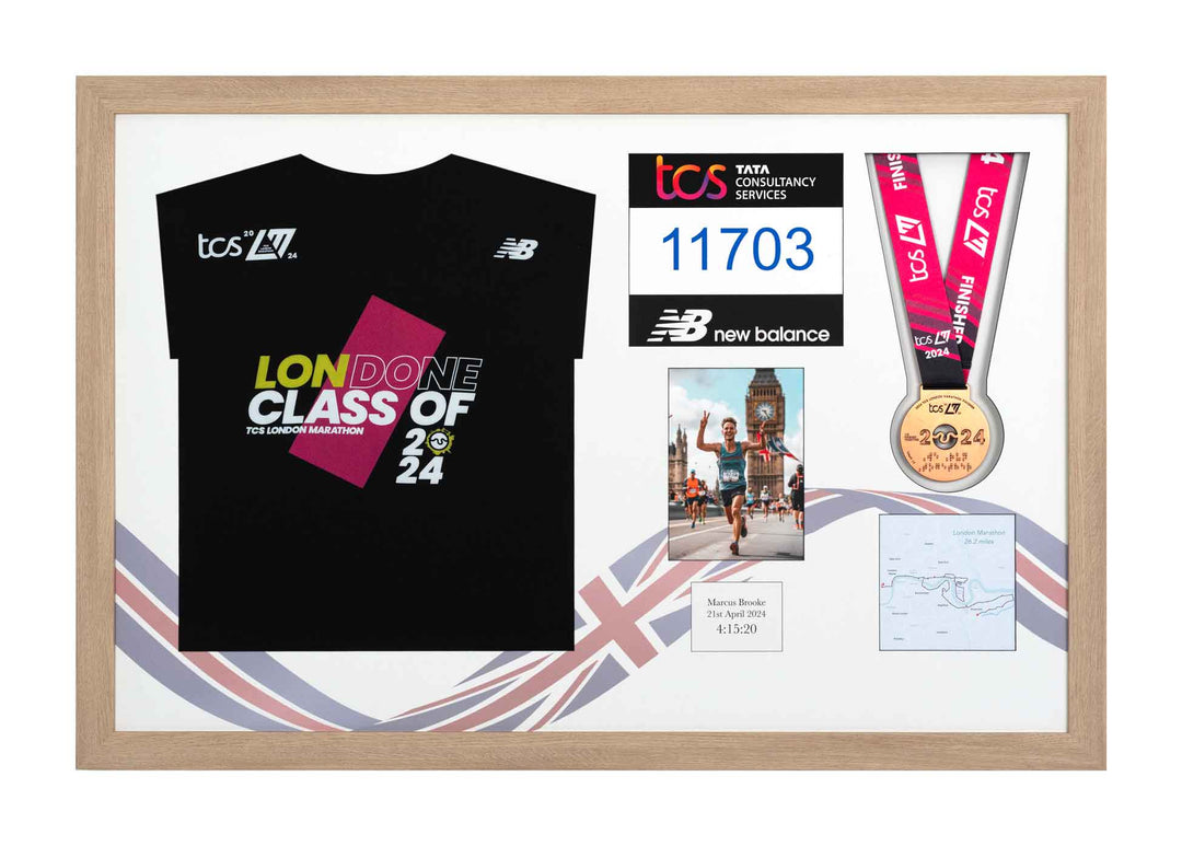 London Marathon 2024 - Medal / Photo / BIB / Shirt Frame