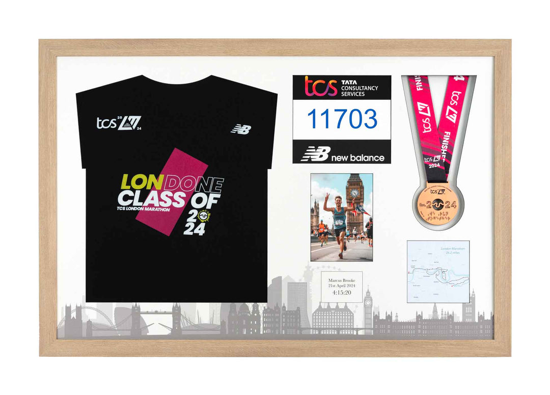 London Marathon 2024 - Medal / Photo / BIB / Shirt Frame