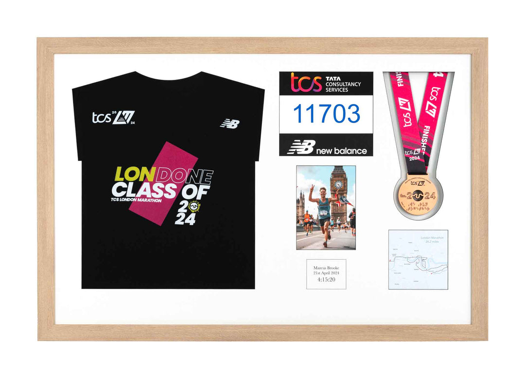 London Marathon 2024 - Medal / Photo / BIB / Shirt Frame