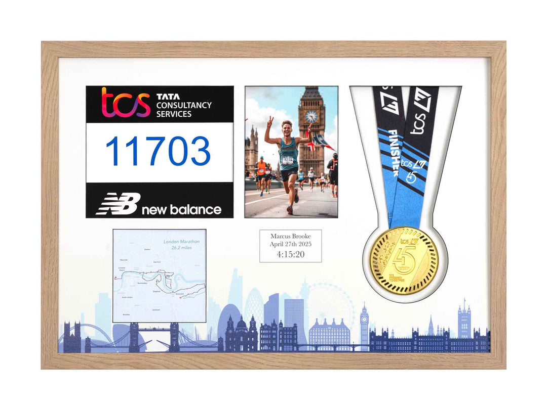 London Marathon 2025 - Medal / Photo / BIB Frame