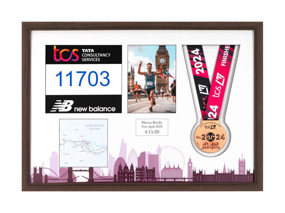 London Marathon 2023 - Medal / Photo / BIB Frame