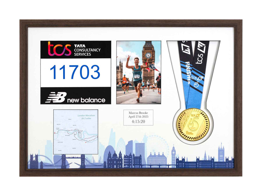 London Marathon 2025 - Medal / Photo / BIB Frame