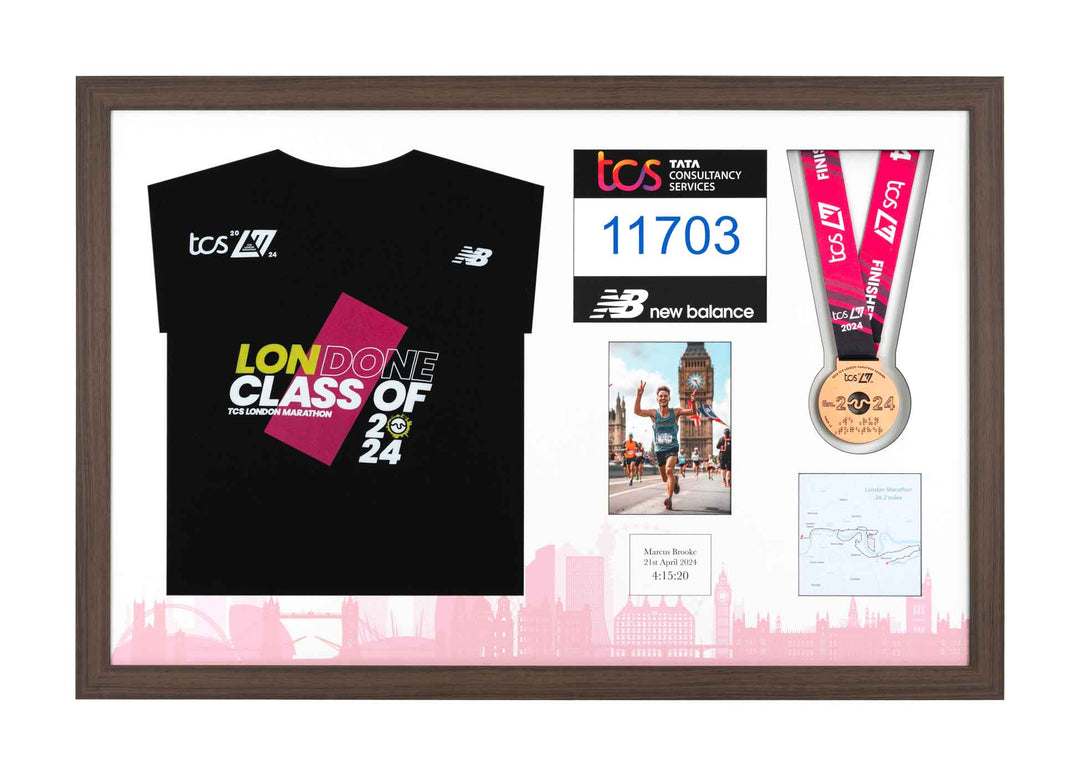 London Marathon 2024 - Medal / Photo / BIB / Shirt Frame
