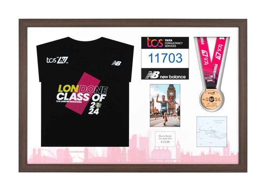 London Marathon 2024 - Medal / Photo / BIB / Shirt Frame