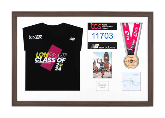 London Marathon 2024 - Medal / Photo / BIB / Shirt Frame