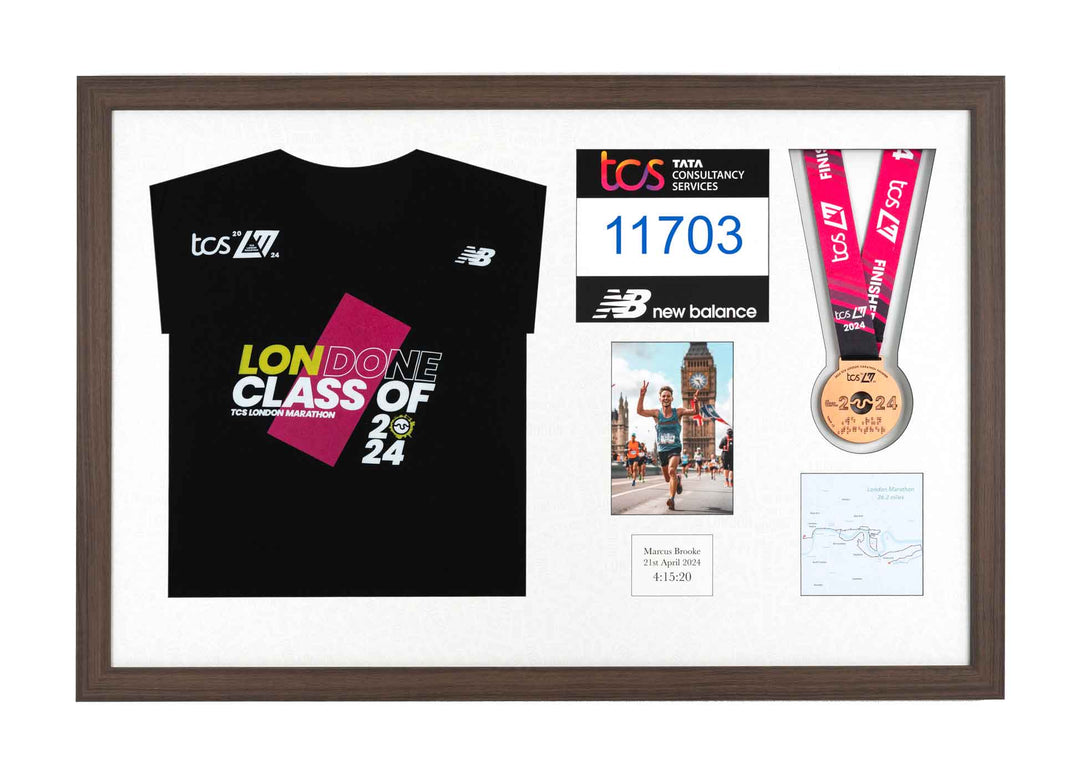 London Marathon 2024 - Medal / Photo / BIB / Shirt Frame