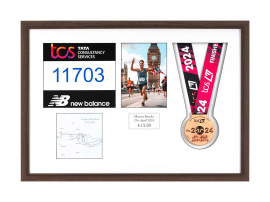 London Marathon 2025 - Medal / Photo / BIB Frame