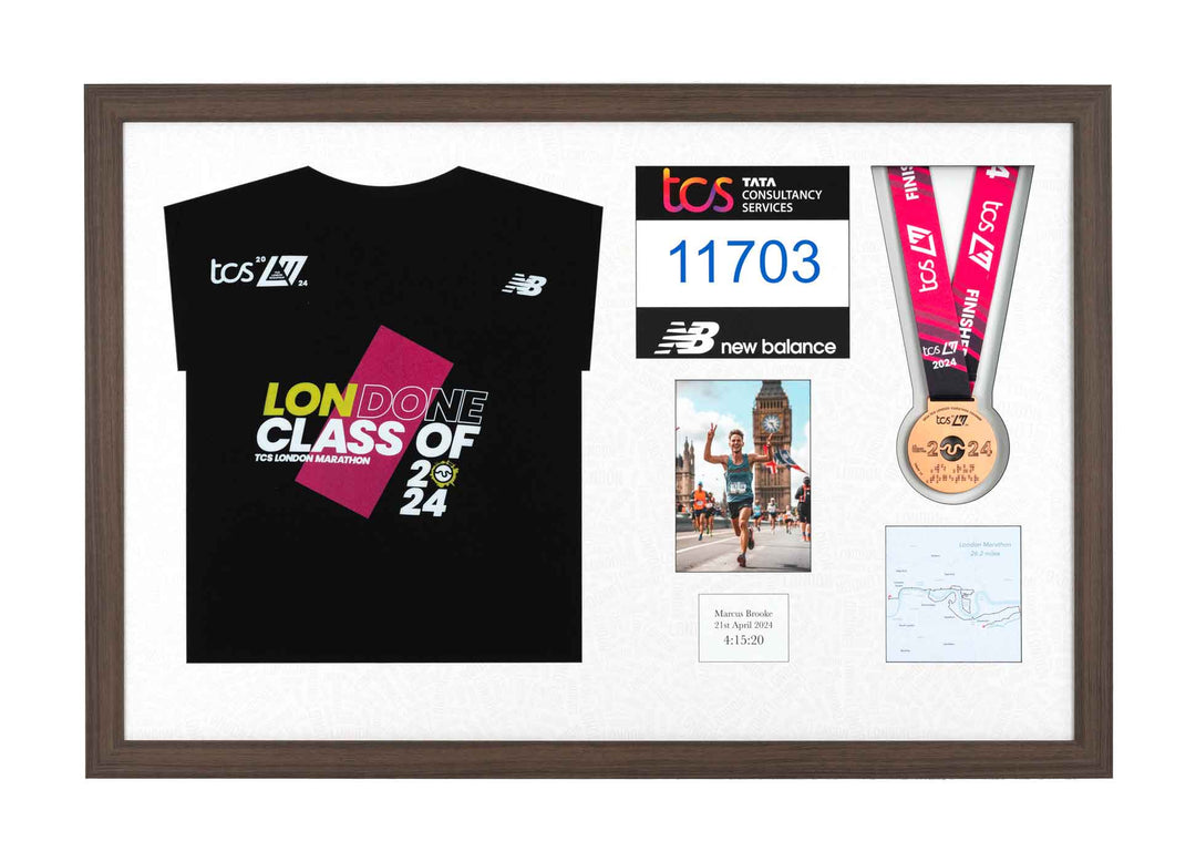 London Marathon 2024 - Medal / Photo / BIB / Shirt Frame