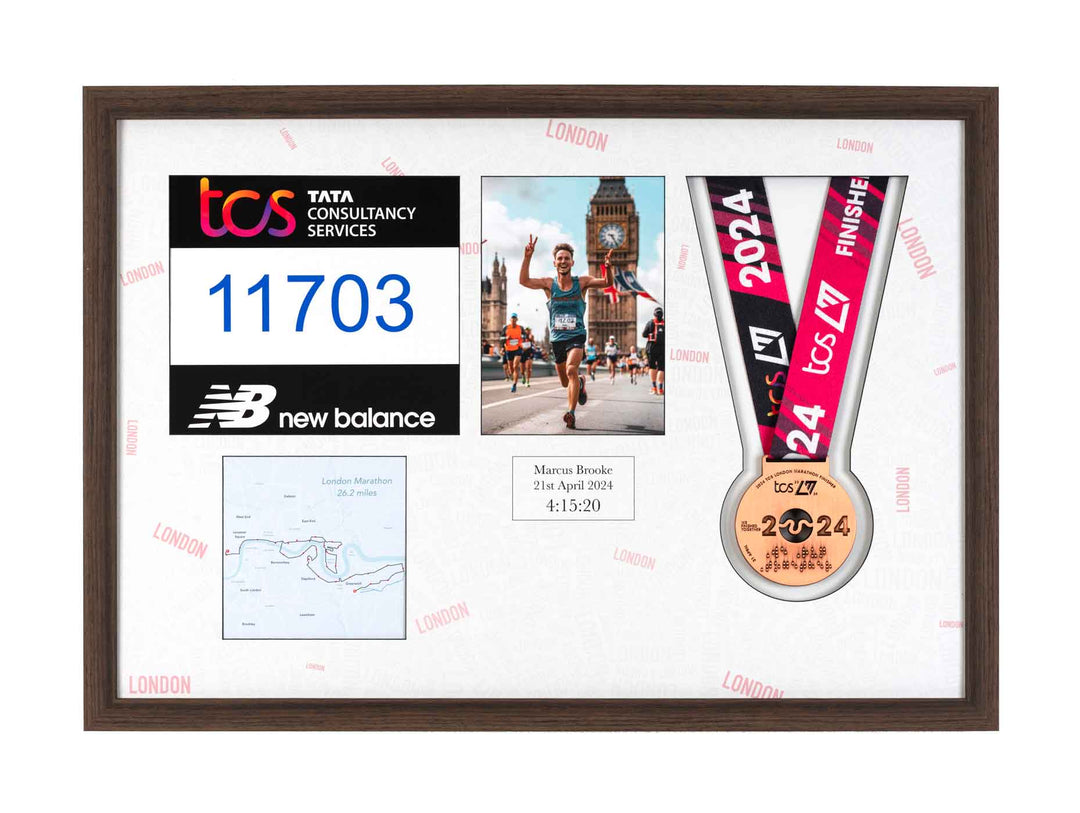 London Marathon 2025 - Medal / Photo / BIB Frame