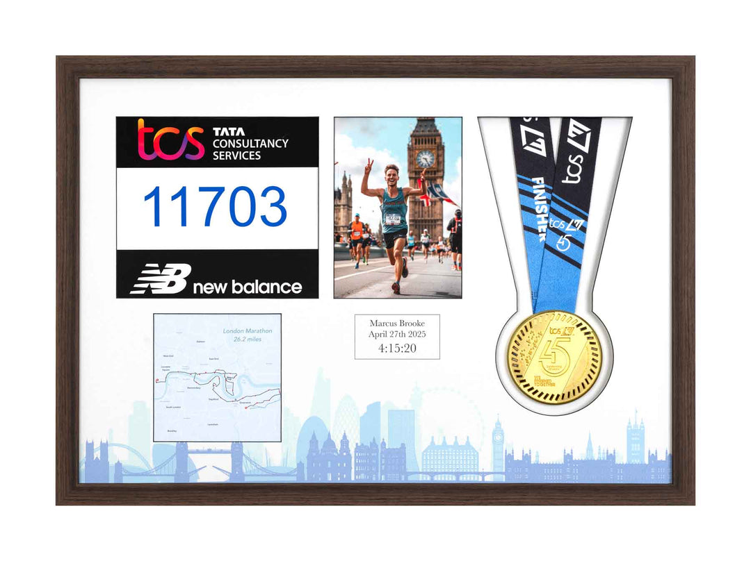London Marathon 2025 - Medal / Photo / BIB Frame