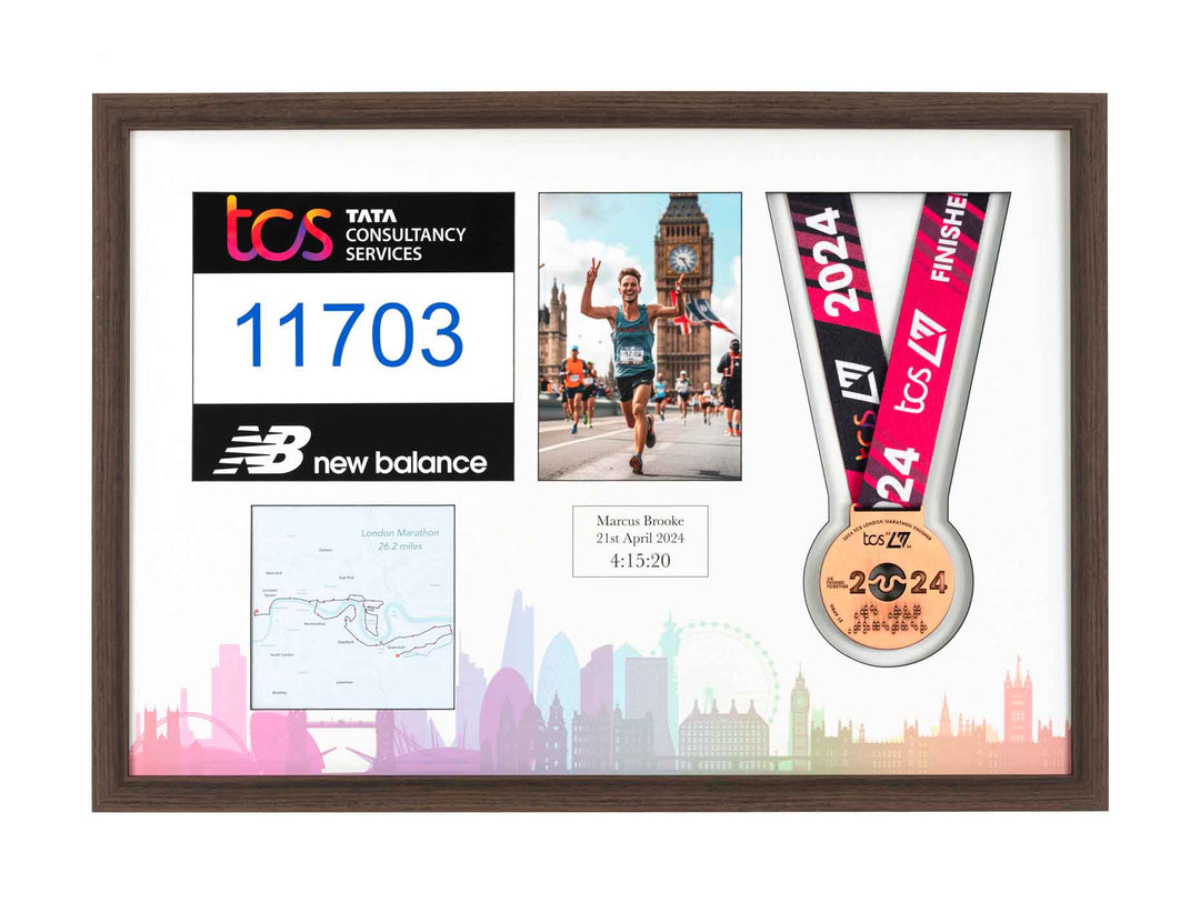 London Marathon 2025 - Medal / Photo / BIB Frame