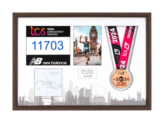 London Marathon 2025 - Medal / Photo / BIB Frame