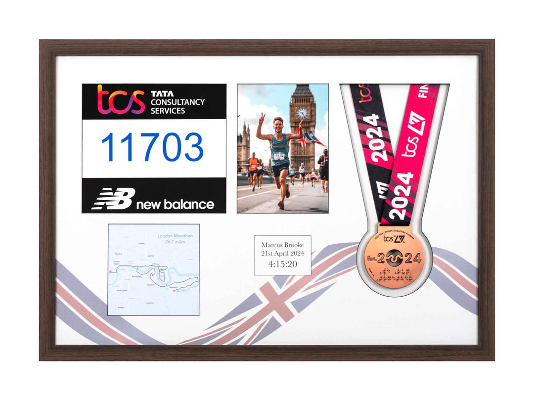 London Marathon 2025 - Medal / Photo / BIB Frame