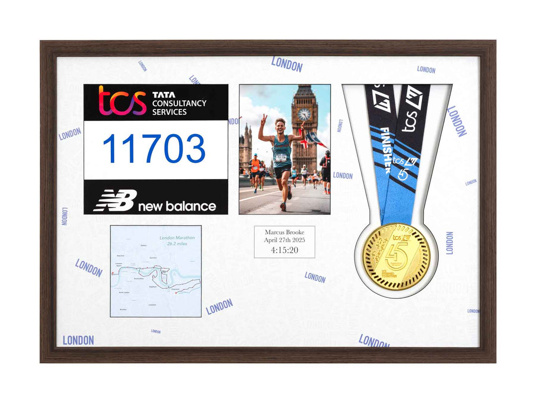 London Marathon 2025 - Medal / Photo / BIB Frame
