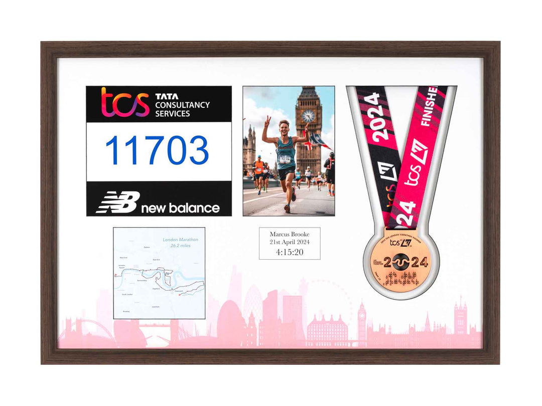 London Marathon 2023 - Medal / Photo / BIB Frame