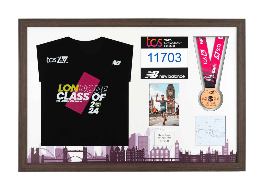 London Marathon 2024 - Medal / Photo / BIB / Shirt Frame
