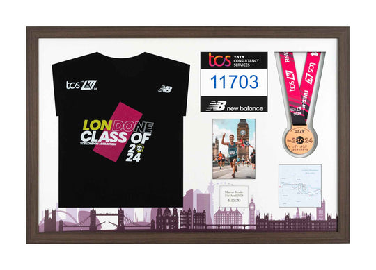 London Marathon 2024 - Medal / Photo / BIB / Shirt Frame